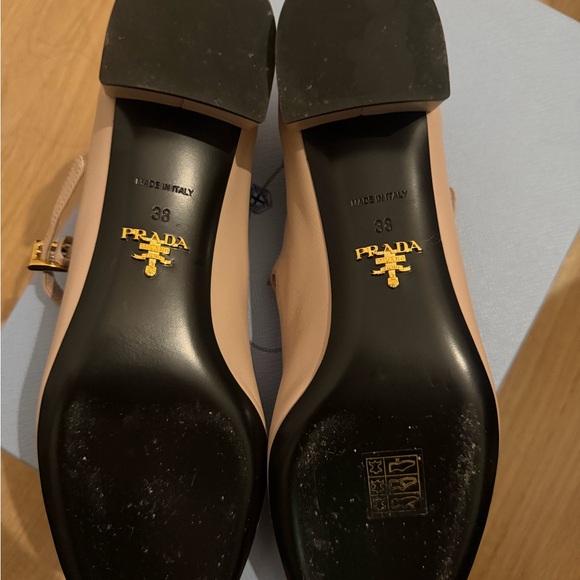 Prada Women's Beige Mary Jane Shoes - Picture 7 of 7